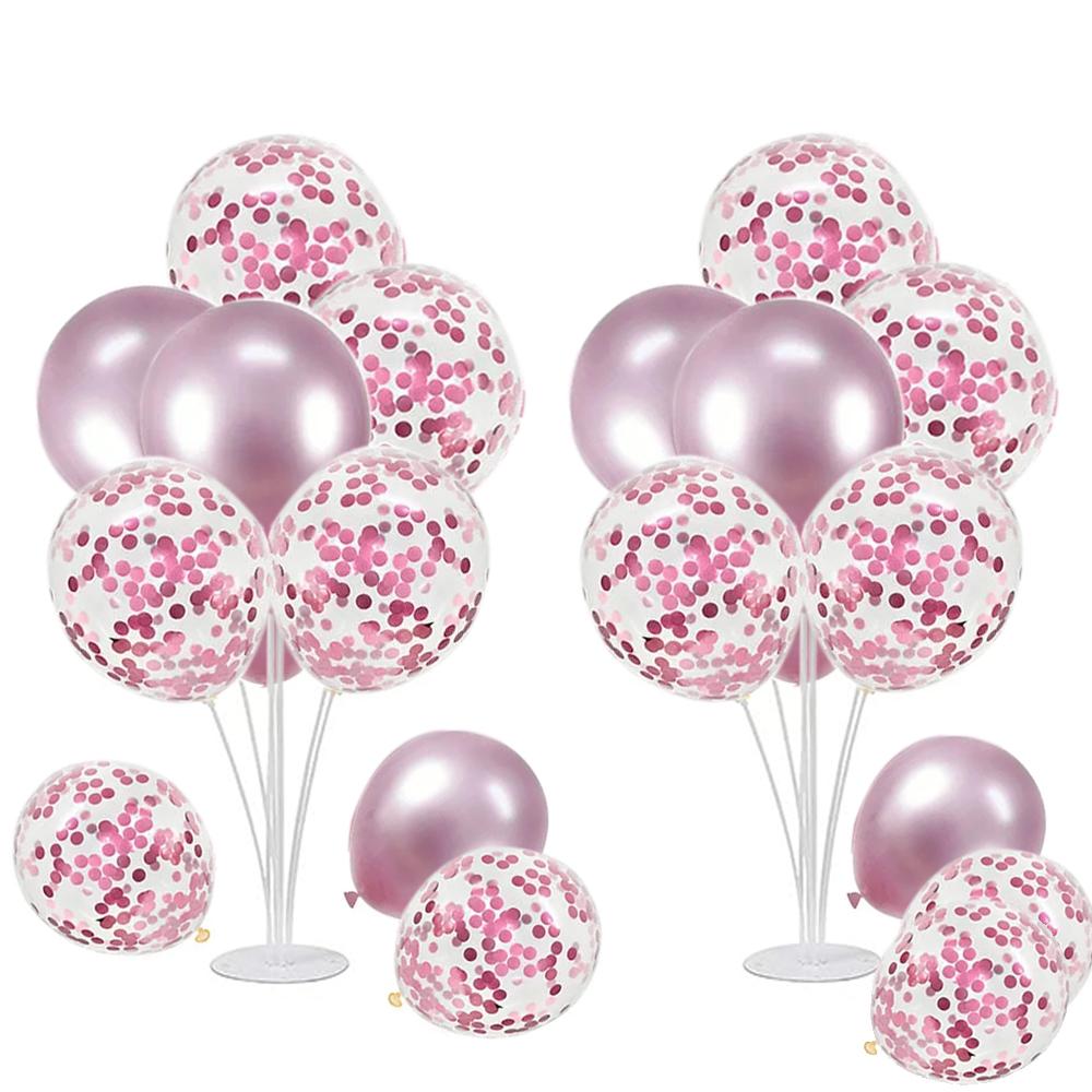 2 Set Kit Supporto per Palloncini, con 20 palloncini, Porta Bastoncini per Palloncini con Base per Tavolo Decorazioni per Festa di Laurea Compleanno Rivelazione di Genere