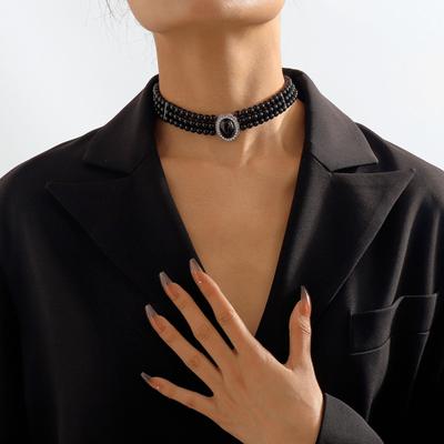 Retro Palace Style Multi Layer Faux Pearls Choker Necklace Elegant Simple Statement Bridal Necklace Wedding Party Jewelry Gift