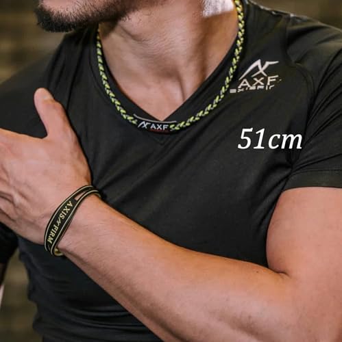 AXF Axef Color Band with Silicone Charm, AXF300 BLACK, Large (51cm), Silicone Necklace, AxisFirm, Core Strength, Blood Circulation Enhancer, Ifmic