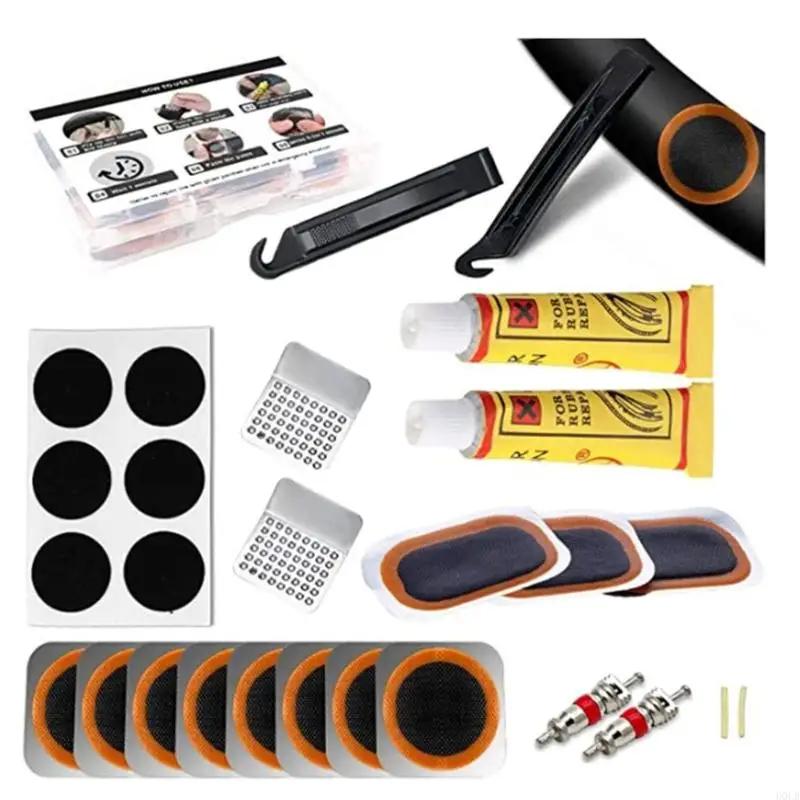 Portable Bike Tire Repair Kits with Bike Tire Levers, Rubber Patches Bicycles Inner Tube Puncture Patches Repair Tool