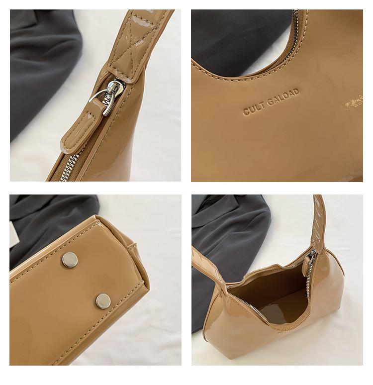Women Burgundy Shoulder Bag Luxury Design Wine Red Half Moon Handbag Fashion Pu Leather handbag Small Crescent Underarm Bags New