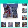 Gemütlicher und festlicher Weihnachts-Schneemann-Kissenbezug für Heim-, Sofa-, Autodekoration, Geschenk