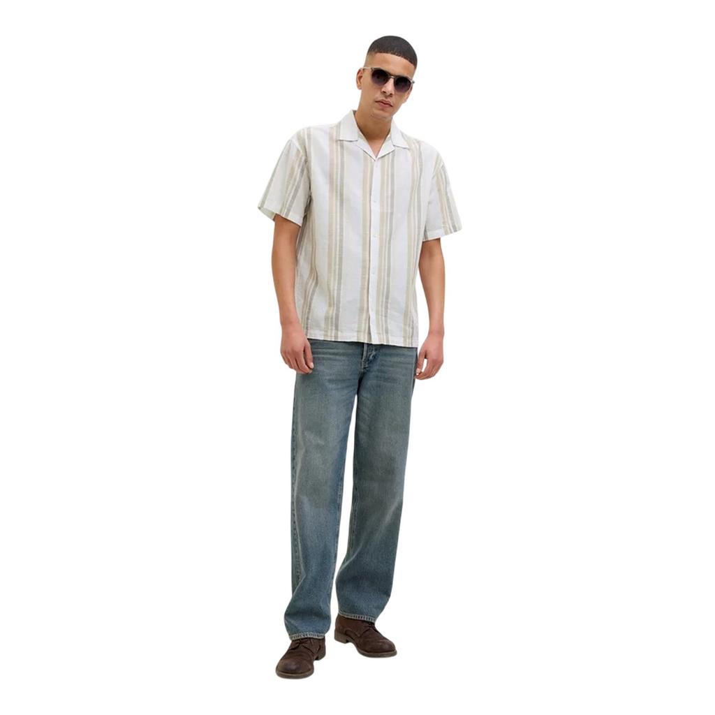 Jack And Jones Mens Stripe Revere Collar Shirt