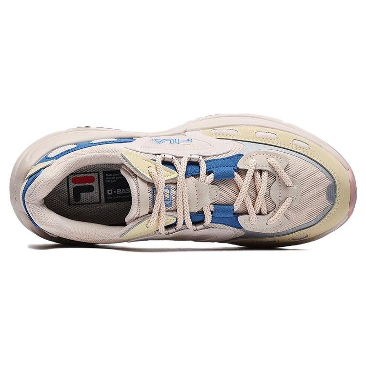 FILA Arch Fabric Synthetic Leather Retro Thick Sole Sports Lightweight Low Top Casual Shoes Women sneaker Nude F12W241118FWS