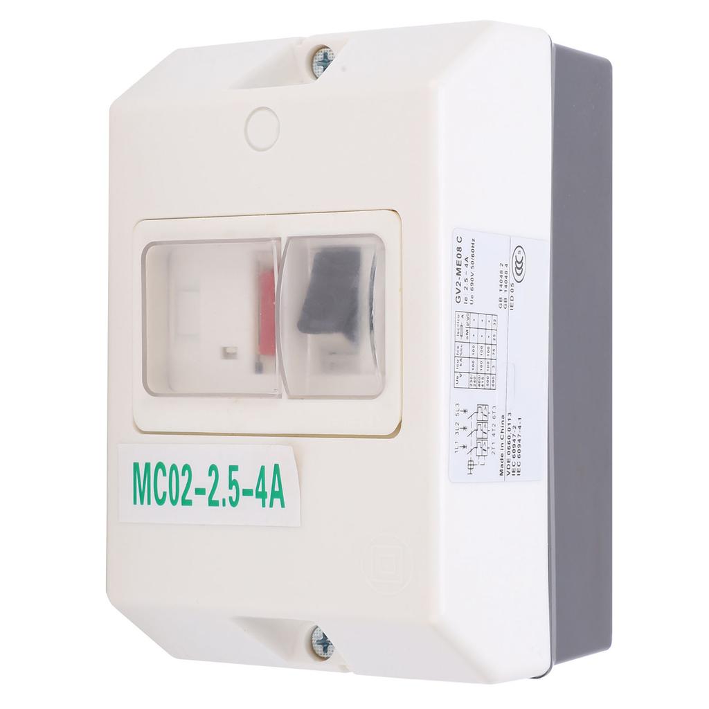 Motor Protection Switch Electric Waterproof Circuit Breaker Protector MC02‑2.5‑4A 220V 380V