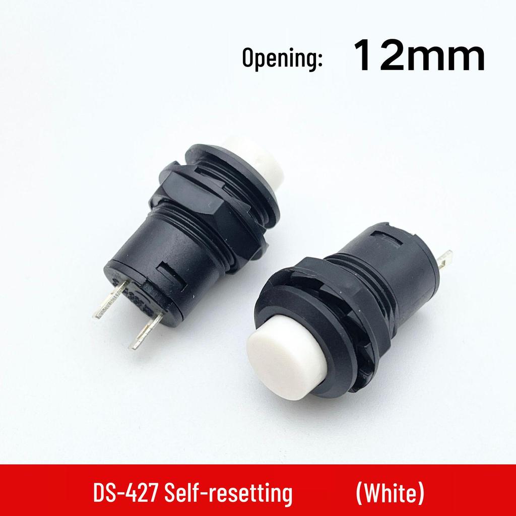 DS-428/427 12mm Round Button Switch: Self-locking, Non-locking, Self-resetting Momentary Power Switch