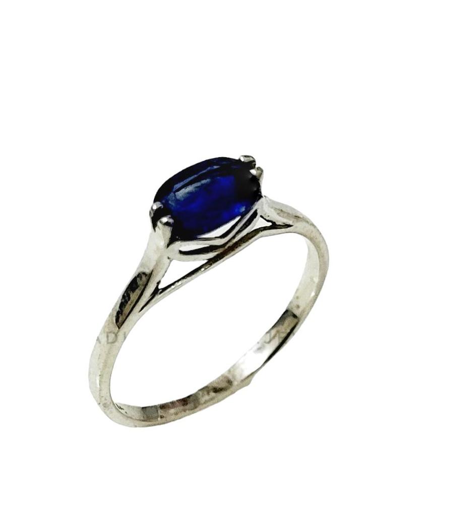 Bague en argent sterling 925 avec pierre précieuse kyanite naturelle, taille 7,5 US
