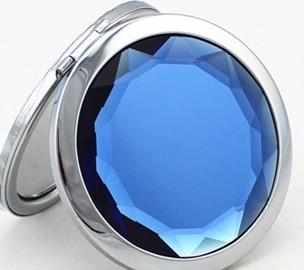 Custom Foldable Compact Cosmetic Jewel Mirror Portable Crystal Pocket Compact Makeup Mirror With Logo королевский синий