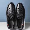 Genuine Leather Cowhide Can Be Worn In All Seasons Without Opening Glue/non-smelly Feet/men's Casual Driving Shoes Hollow and Versatile Flat Bottom