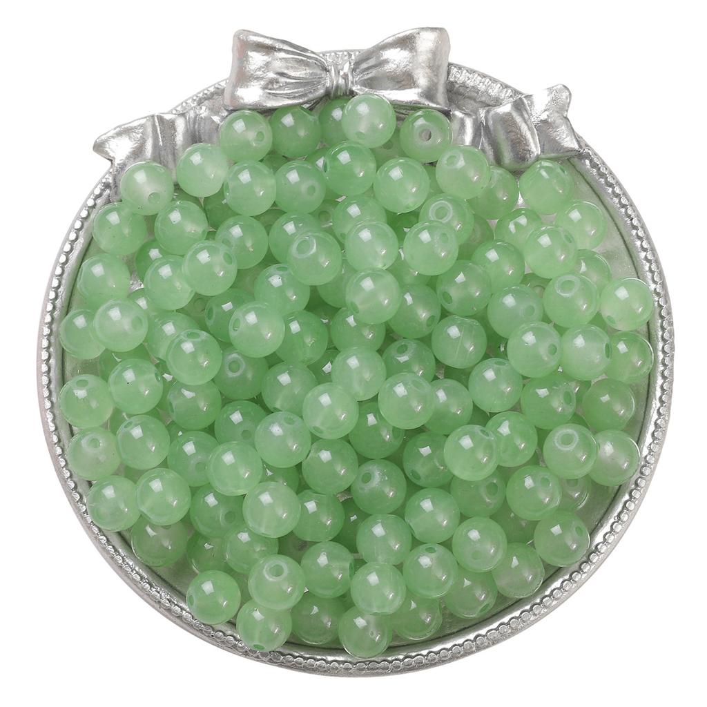 6/8Mm Glass Beads Jelly Paint Imitation Jade Round Beads Loose Beads Glazed Beads Handmade Diy Bracelet Necklace Jewelry