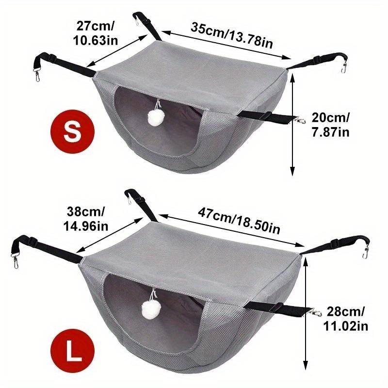Breathable Mesh Cat Hammock Bed Hanging Cave Bed for Cage Table Wall Mount Adjustable Cat Hammock Sleeping Nest for Indoor Use