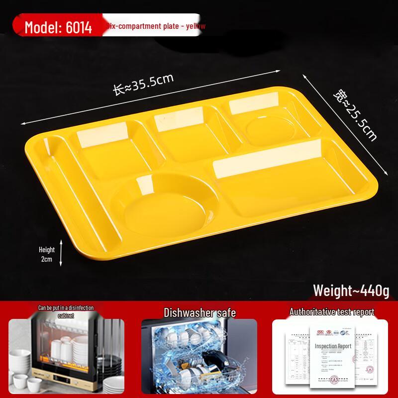 Rectangular Melamine Divided Canteen Tray