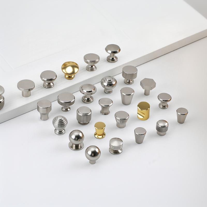 Home Decoration Silver Aluminum Single Hole Handle Modern Wardrobe Drawer Round Knob Kitchen Cabinet Furniture Small Door Handle
