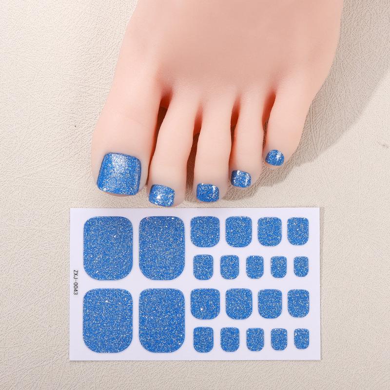 Solid Color Glitter Toenail Stickers, Popular Cross-border Toenail Stickers, Nail Art Stickers, Waterproof Toenail Stickers.