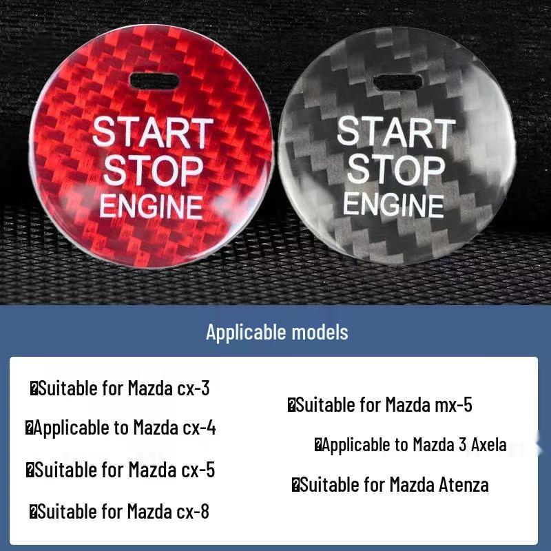 Real Carbon Fiber One-Button Start Ignition Decal for BMW, Mercedes-Benz, Volkswagen, Toyota, Nissan, Honda, Suzuki