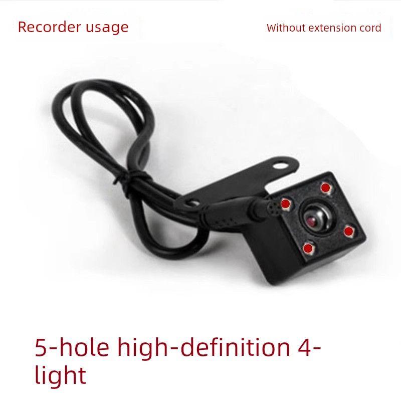 Driving Recorder Video Monitoring Reversing Image 5-Hole 4-Hole Rear Camera Infrared Night Vision Fisheye Direct Image Original Image 5-Hole Infrared 4-Led Camera