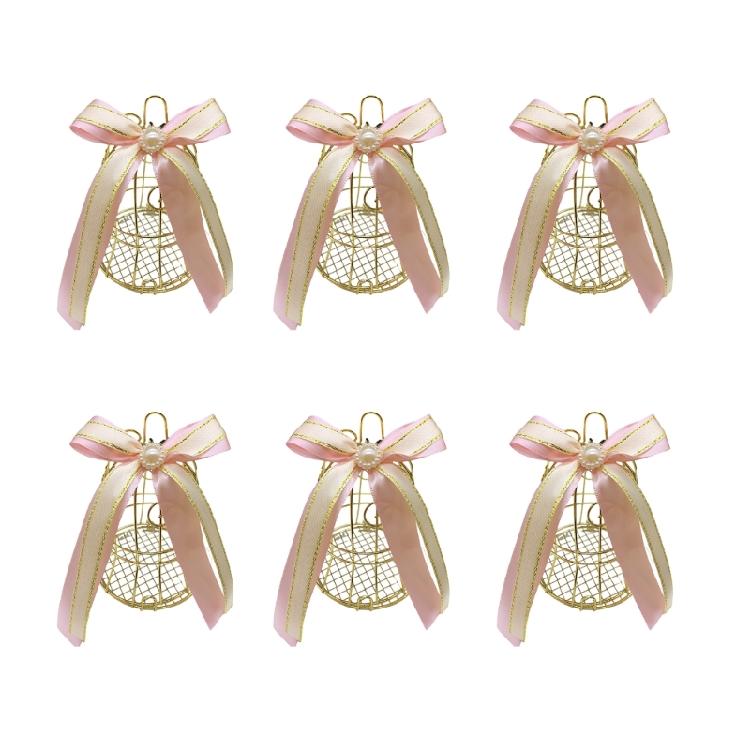 6pcs/lot Candy Wedding Favor Box Iron Bird Cage Shaped Gift Storage Case Elegant