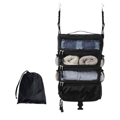 TABITORA Travel Pouch, Hanging Storage, Travel Closet Organizer, Compression Storage Bag, 4-Tier Travel Pouch, Storage Box, Clothing Rack, Business Tr