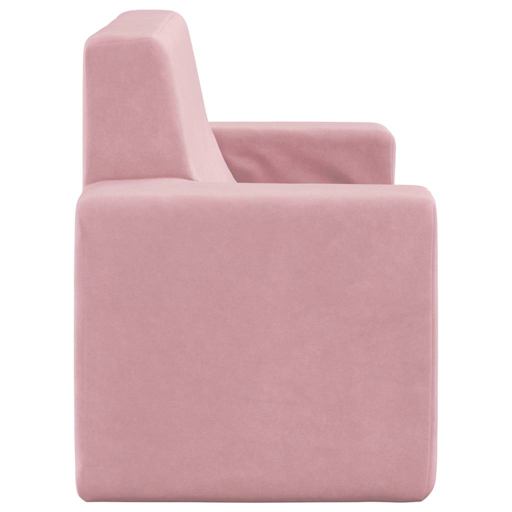 Kids  2 Seater Sofa Pink Soft Plush