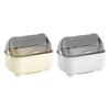 Dustproof Dish Drainer Rack with Pull Out Tray Tableware Drying Organizer Bowl Plate Cup Holder for Kitchen Countertop Storage
