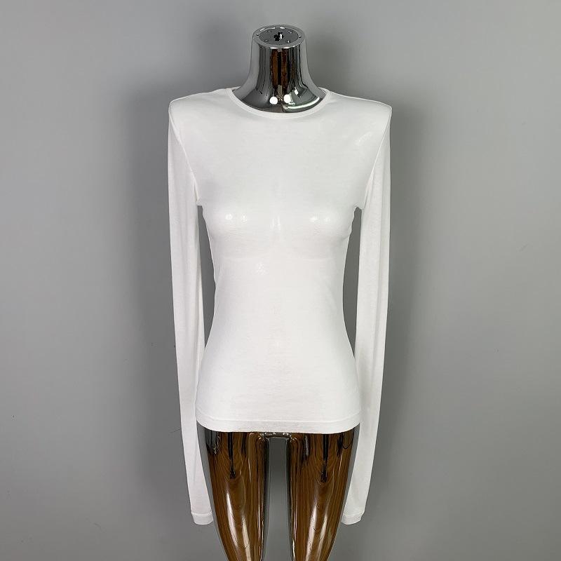 Sexy Kleidung für Damen, weich und leicht verführerisch, Slim Fit und Rundhals-Basishemd, modisches T-Shirt-Oberteil