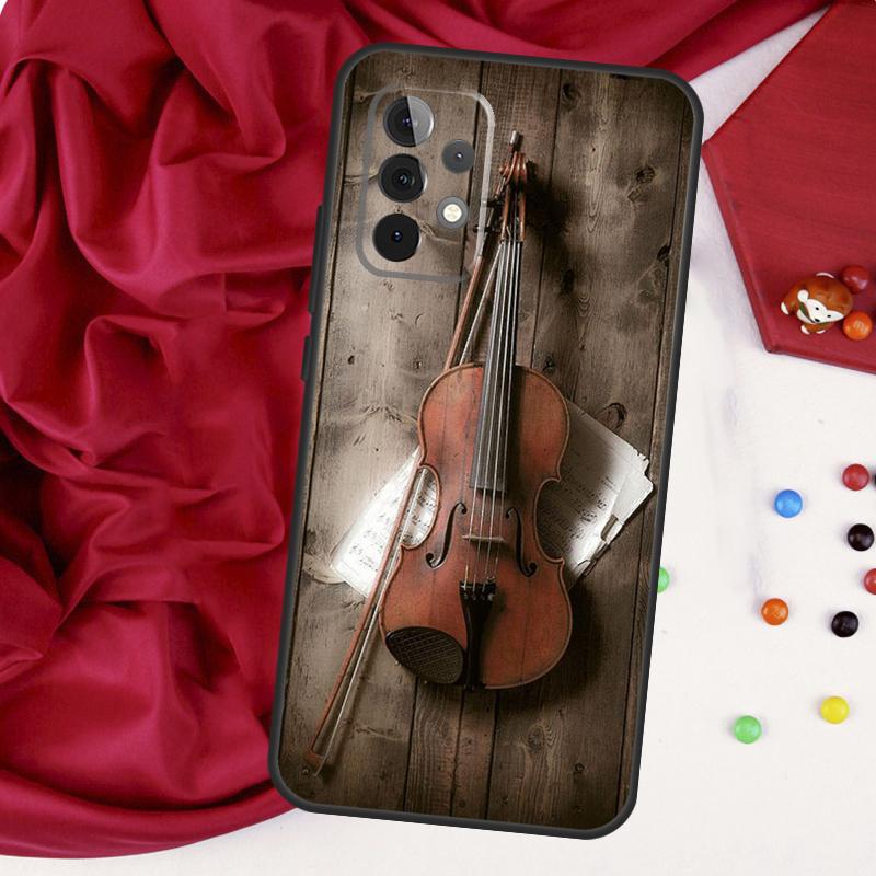 Cool Music Violin For Samsung Galaxy A52 A32 A22 A54 A14 A16 A26 A36 A56 A55 A35 A05 A06 A15 A53 A33 A13 Case