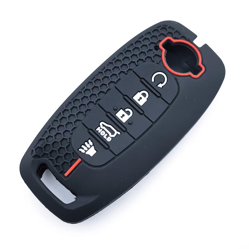 

New Silicone Car Key Case Full Cover 5 Buttons Key Case Cover Car Keychain For Nissan/X-Trail T33/Qashqai J12/Teana