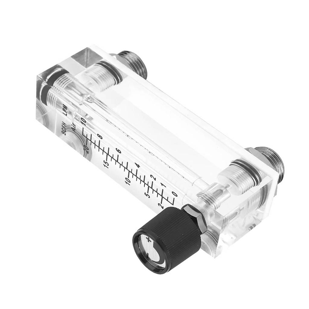 LZM6T Acrylic PMMA Adjustable Panel Type Gas Flowmeter 1 10LPM 1 4 BSP M18*1.5