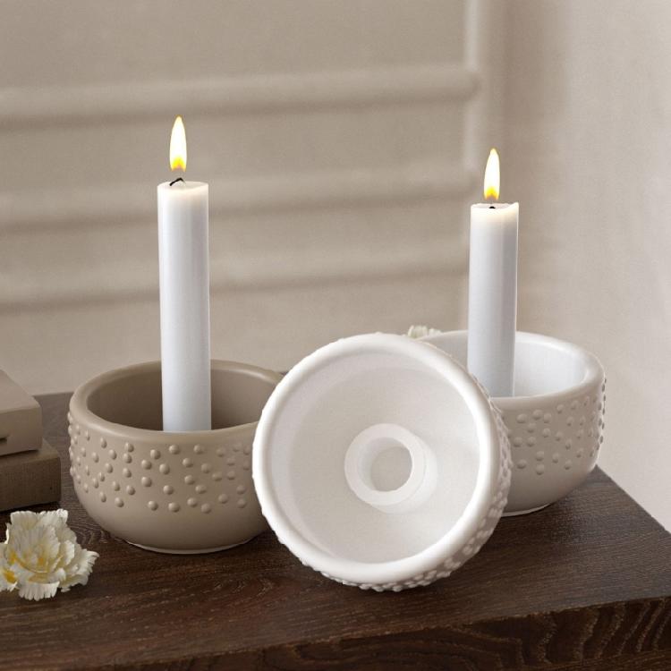 Geometric Dot Silicone Candle Stand Mold For Handmade Resin Candle Trays Jewelry Dishes And Party Decors