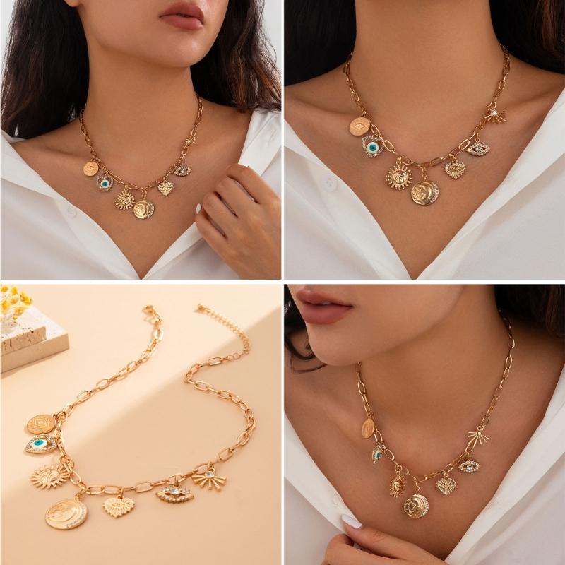 Stylish Gold Crosses Necklace for Women with Seashells Charm Decoration for Beach and Summer Fashion Statement Pieces