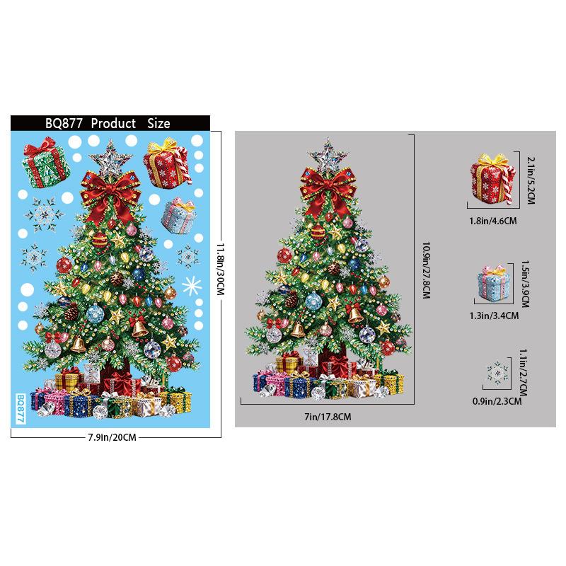 Christmas Decoration Window Stickers Traceless Home Window Decorations Static Cling New Year Xmas Festival Party Decor Pvc