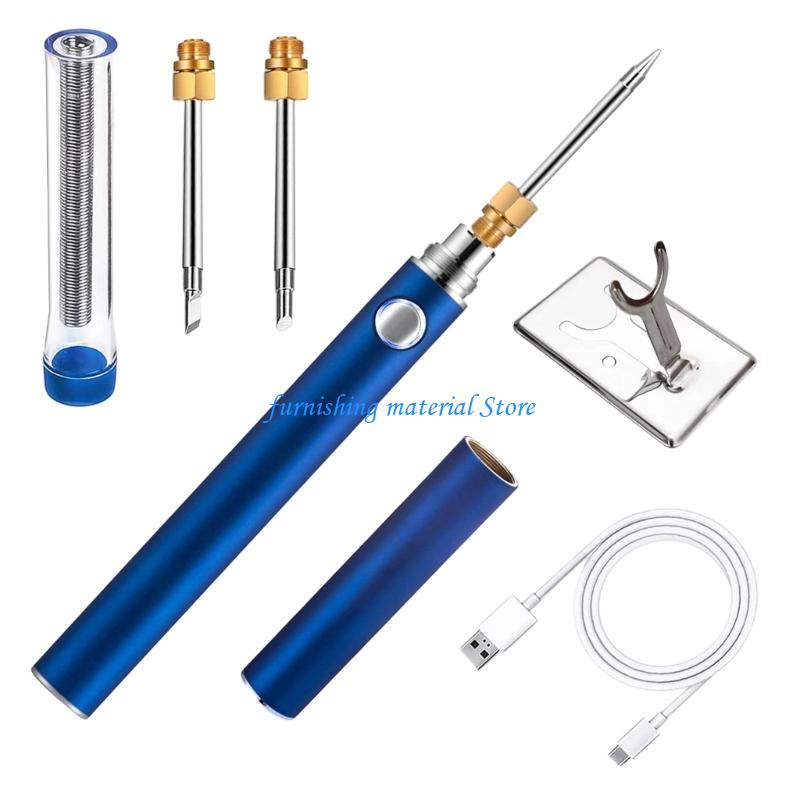 Y5GD USB Rechargeable Soldering Iron Featuring Four Temperature Setting Comfortable Grip for Rapid Warming Lightweight Portable