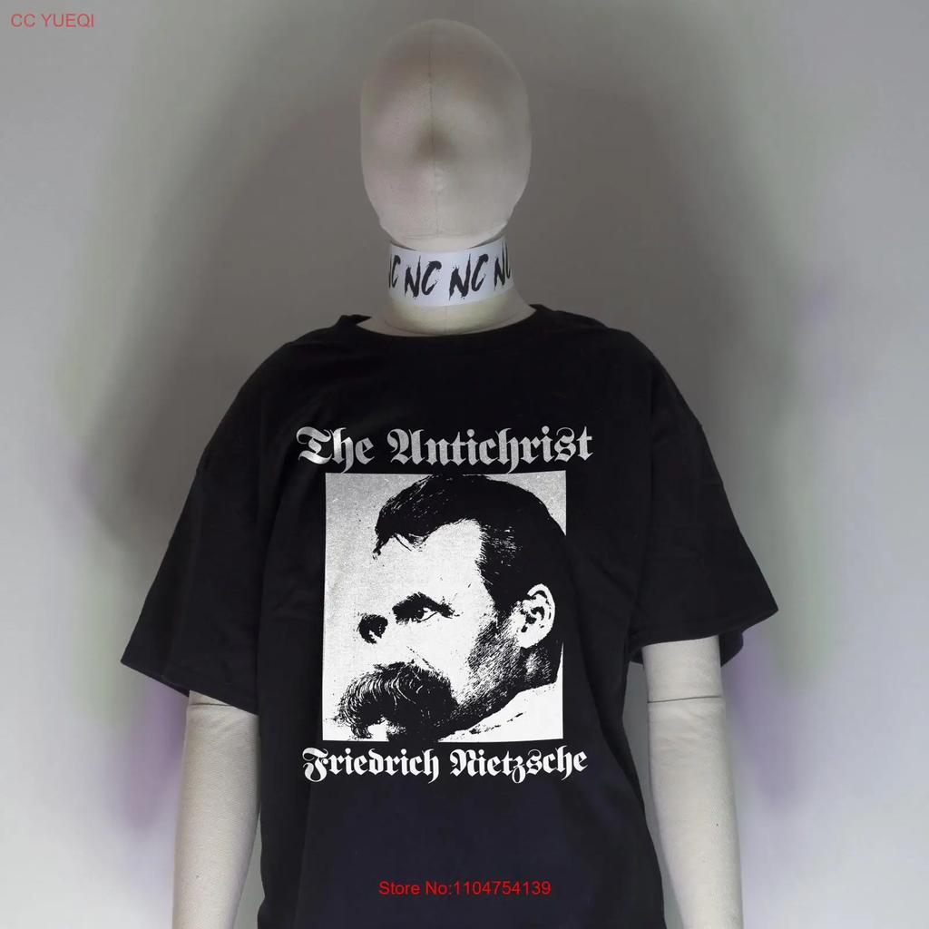 THE ANTICHRIST Friedrich Nietzsche T Shirt Nihilism Punk Crass Atheism Metal Vintage Washed Casual Stretched Slightly