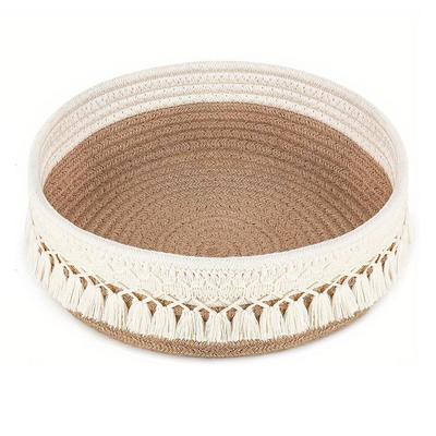 Soluzione senza disordine Cesto portaoggetti in cotone Organizer con nappe