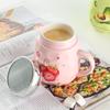 Cute Cartoon Fruit Series Ceramic Cup Fruit High-looking Couple Mug Home with Lid Water Cup Gift Cup