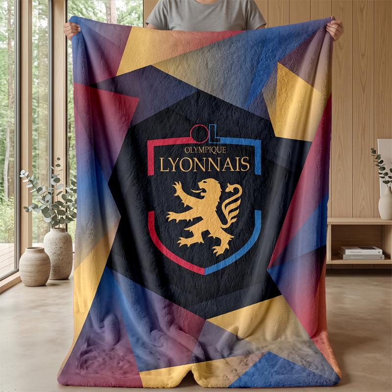 Lyon FC Soft Flannel Fleece Blanket Lightweight Cozy Warm Throw Blanket For Sofa Bed Home Decor