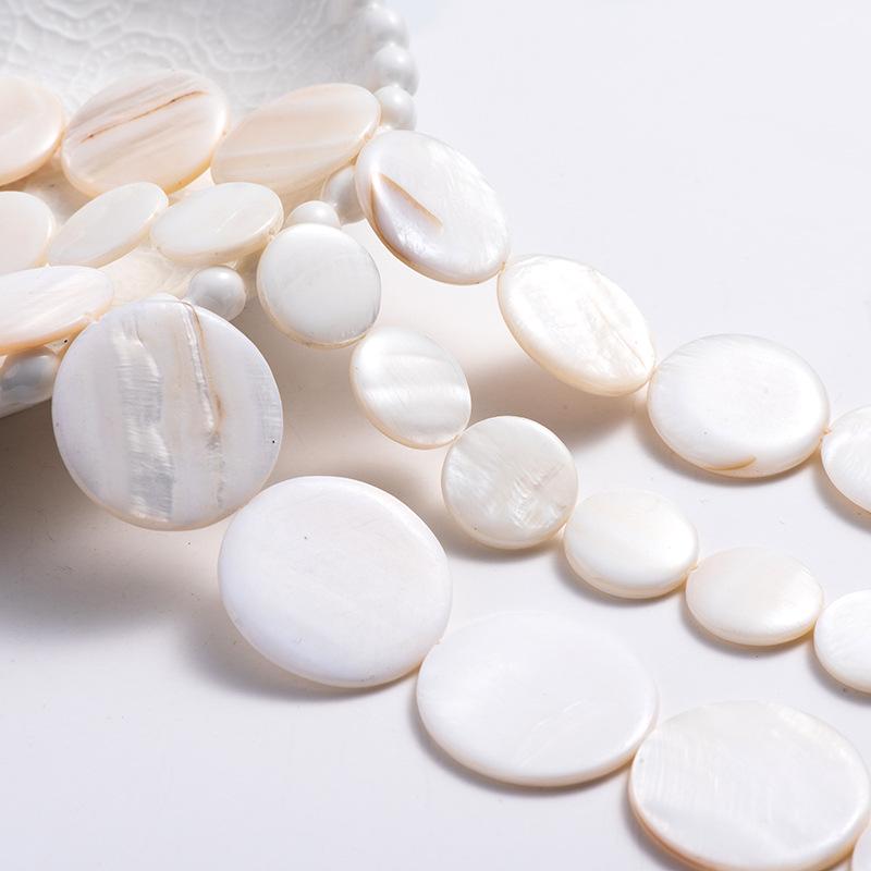 

DIY Natural Freshwater White Shell Round Earring Accessories with Center Hole 6mm 1 piece