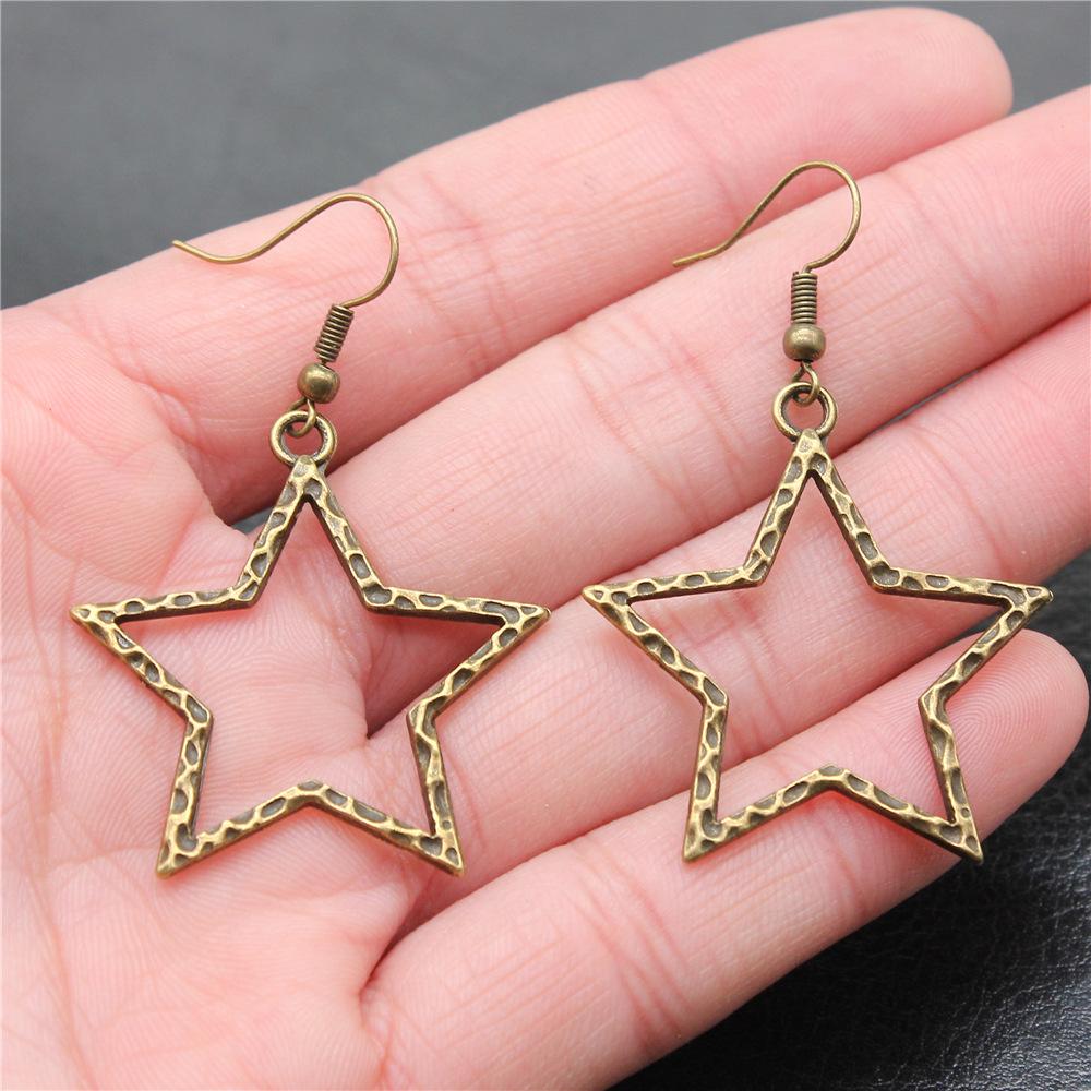 25 Styles Vintage Antique Bronze Plated Moon Sun Star Dangle Drop Earrings For Women Inspired Statement Wiccan Jewelry Gift