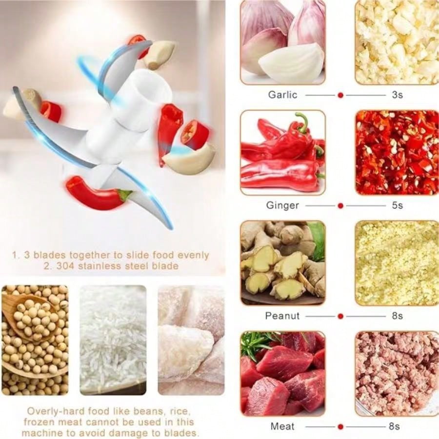Wireless Portable Electric Garlic Chopper, Mini Garlic Masher, Compact Easy-use Kitchen Tool