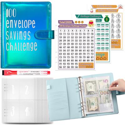 New Product 100 Envelope Money Saving Binder A5 Budget Binder Organizer Savings Challenge Planner Cash Wallet Saving With Pen
