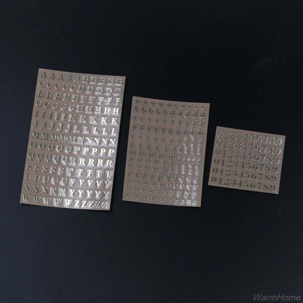 Resin Filler Gold&silver Number Sticker Labels Stickers Alphabet Sticker Epoxy filling sticker