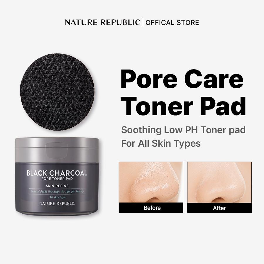 

NATURE REPUBLIC Nature Made Black Charcoal Pore Toner Pad 100 мл/50 листов