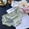 Ladies Spring and Summer Sweet Lovely Sexy Lace Bright Face Mesh Yarn Ice Silk Briefs