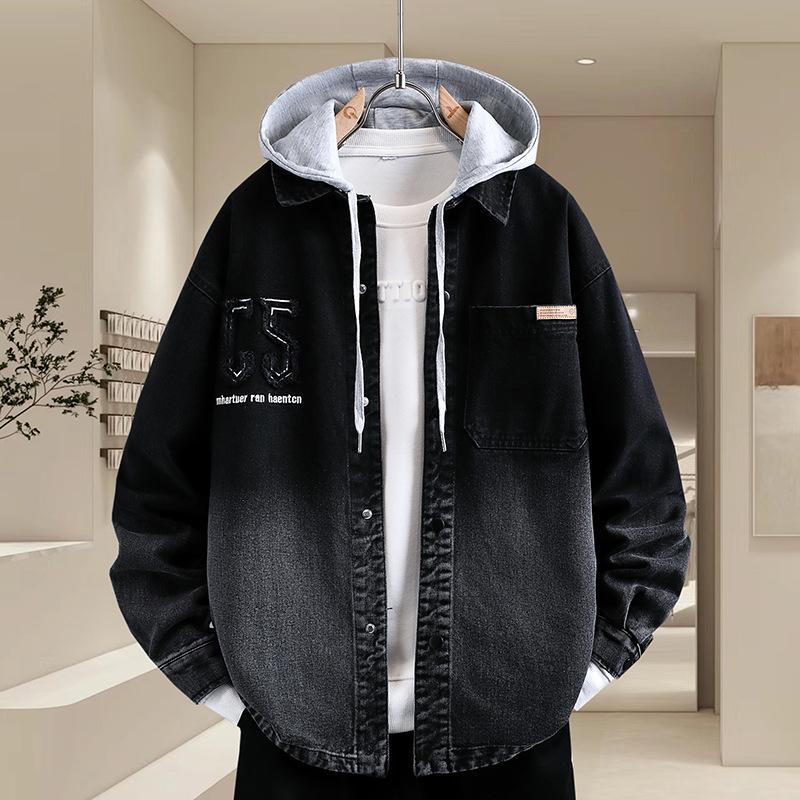 New Denim Jacket for Men In Autumn and Winter New American Lapel Embroidery Washing Handsome Loose Fashionable Jacket