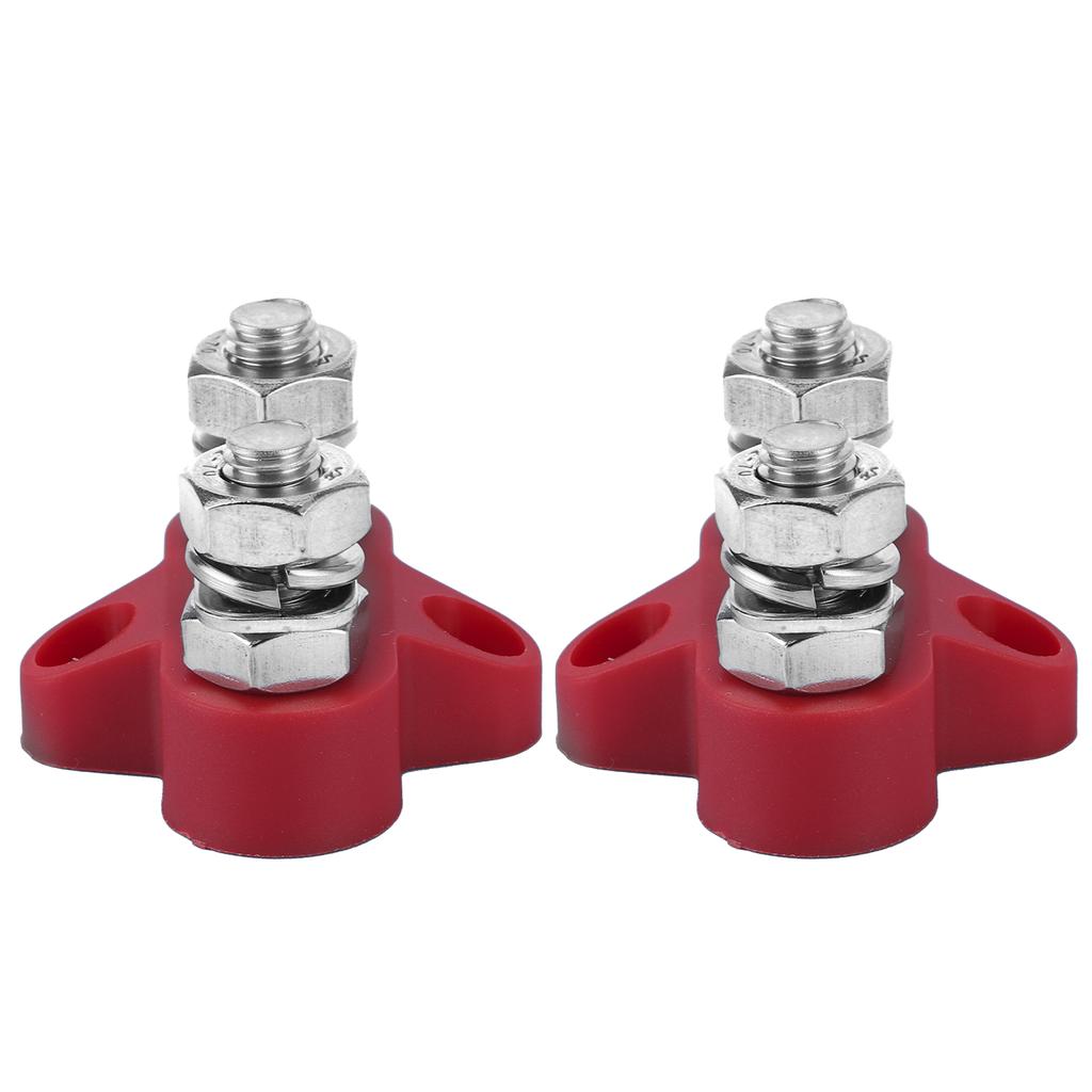 2pcs 5 16in M8 Terminal Stud Red Heavy Duty Wiring Junction Block Parts for 12‑48V Trucks RVs Boats