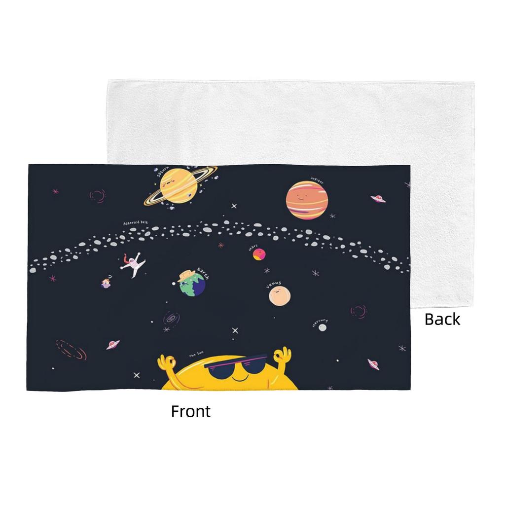 Out of Space Map Soft Face Towel Quick Dry Pool Bath Cotton Towels Absorbent