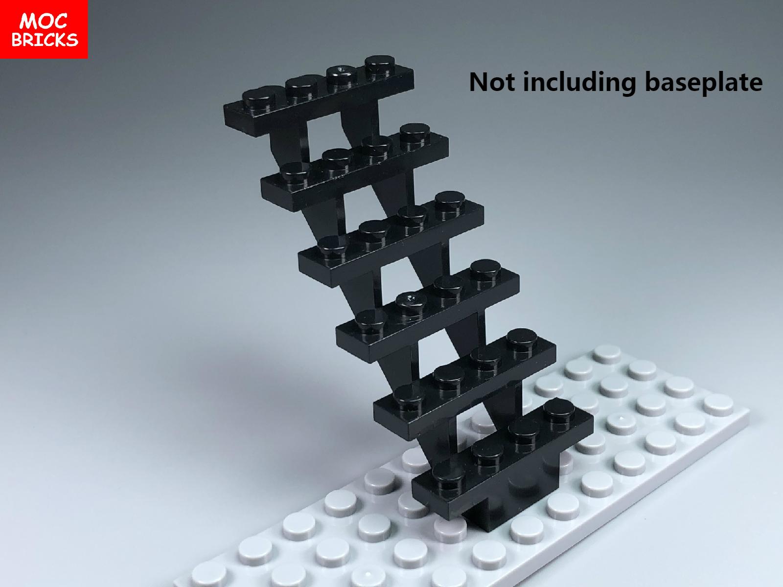 

10pcs/lot MOC Bricks Stairs 7 x 4 x 6 Straight Open fit featuring 30134 constructing blocks Dolls Figure toys for children Xmas Presents