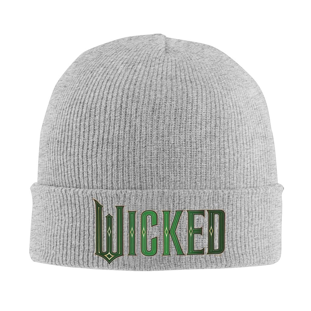 Wicked Movie Logo Emerald Green Beanie Hats Knit Hat Men Women Street Warm Caps Spring Hippie Design Bonnet Hats
