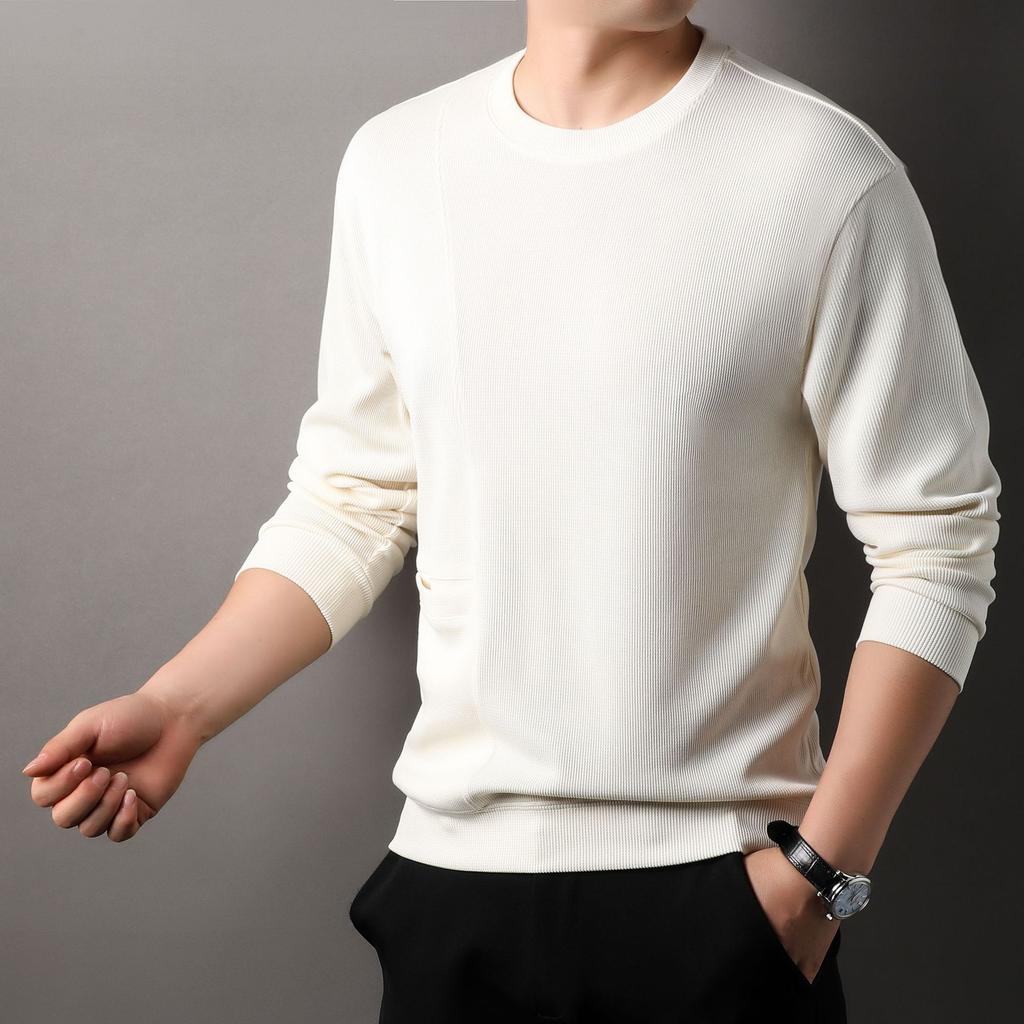 Autumn Men's Long Sleeve T-Shirt Crew Neck Bottom Shirt Men's Casual Versatile Men's Pullover Sweater