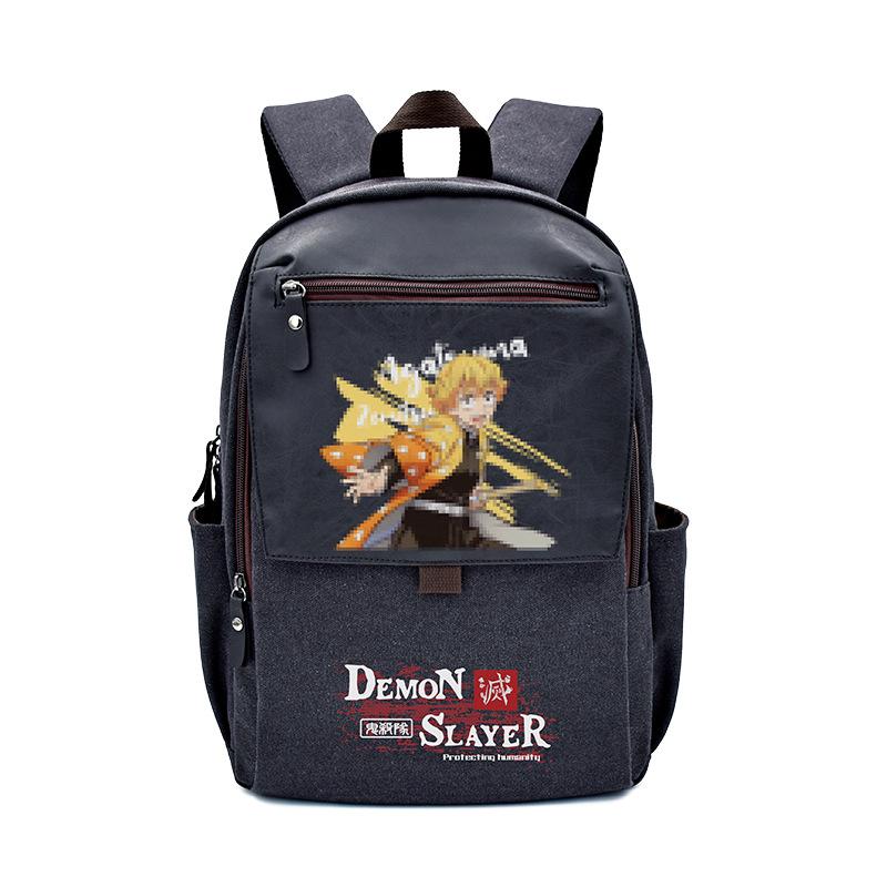 Japan cartoon comics Demon Slayer Large Capacity Backpack Stylish Canvas Schoolbag for Students 0024